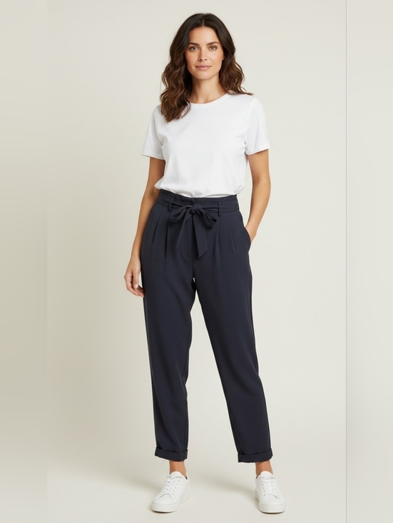 ASOS Pants - ASOS Navy Tailored Trousers with Tie Waist